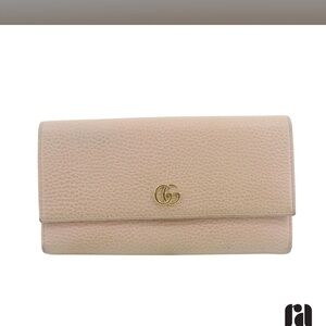 Gucci Pink Pebbled Leather Long Wallet | RA Certified Authentic